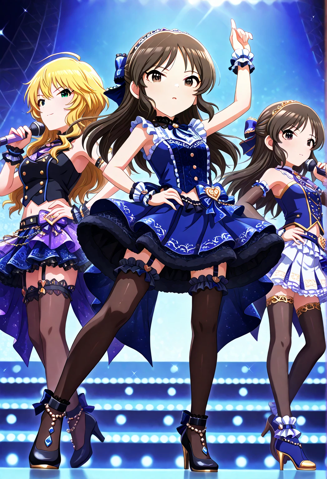 
(((masterpiece、Highest quality)))、((Three girls、beautiful girl、Detailed and cute face、smile、Pussy:1.5)))、(Idol Concert、Concert Stage、PreCure Costumes、Beautiful illuminations)、(Completely naked、3 cute girls:1.3、Various hair colors、smile:1.3、Idol Costumes)、(Nipples、Pussy)、(Glowing Skin、Flashy and gorgeous accessories、Fishnet tights、Black Hair)、Visitors々