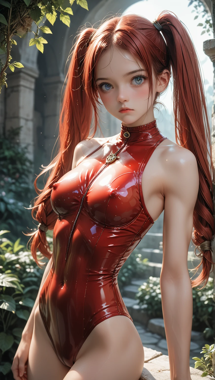Asuka langley, piernas abiertas, encaje, mirando a la camara, sexy, muy sexy, boca abierta, trasero perfecto, Small panty, material transparente, transparente, uneven nipple, (de arriba hacia abajo de abajo hacia arriba: 0.8), sola en una ciudad cyberpunk, hiper realista, ultra realista, 8k, cinematografico, enfoque de, flequillo, rubor, bodysuit, pechos, Behind, guantes, cabello rojo, auriculares, chaqueta, pechos grandes, cabello largo, mangas largas, mirando al espectador, backward facing, boca abierta, brillante, ropa brillante, piel ajustada, cielo, solo, muslos, twintails, alice \ (nikke \), (obra maestra: 1.4), (mejor calidad: 1.4), (piel brillante), realista, detalles asombrosos y elaborados, obras maestras, calidad superior, arte oficial, papel tapiz CG Unity 16K altamente detallado, belleza esbelta, Escenas hermosas, rasgos faciales claros, hiperrealista, renderizado de octanaje, UE5, alto detalle, hipercalidad, high resolusion, Art Station Trend, hiperrealismo, surrealismo, HD, 16K, teleobjetivo, Split lighting, cuerpo completo, NSFW, momentos milagrosos de toda una vida, Fantastic visual representations, efectos profesionales,