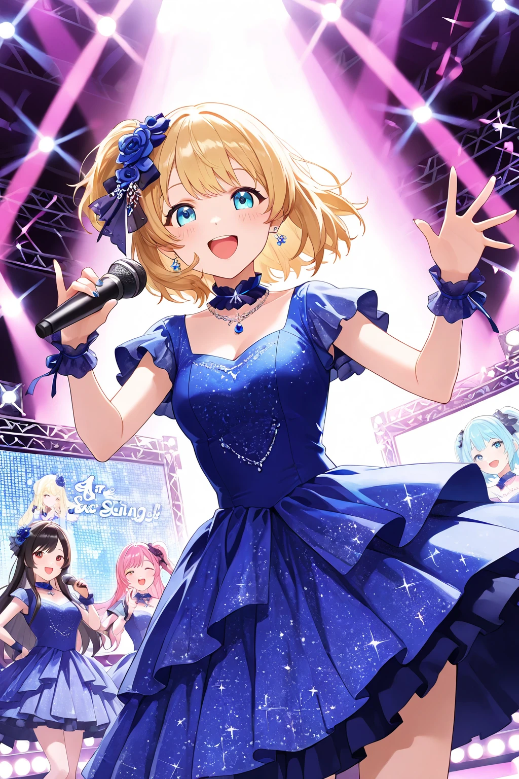 (Masterpiece、Highest quality、Very detailed、4K)、One Woman、Super short skirt、No panties、Idol、A lot of clear love juice