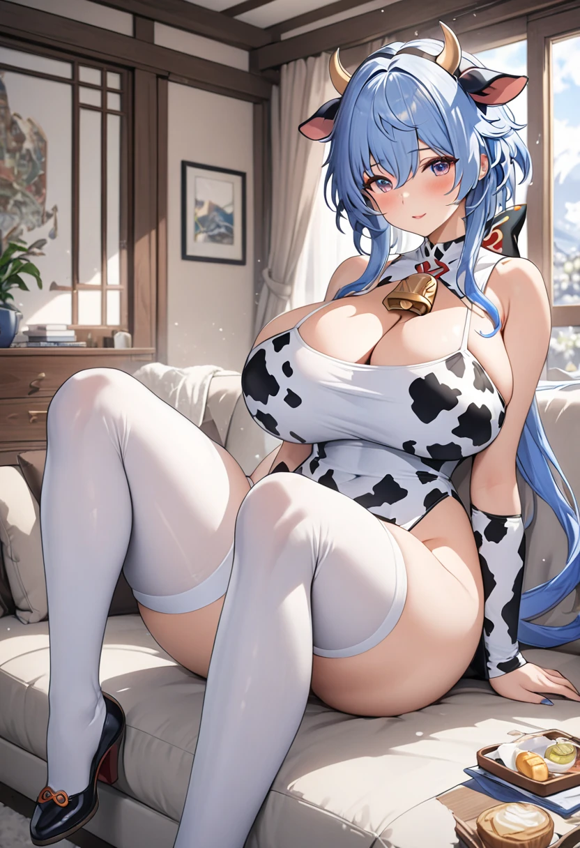 ((1girl, solo)), beautiful body, (perfect anatomy, perfect body, perfect hands, perfect legs), nice hands, natural proportions, sexy body, large breasts, sitting, hand up, knee up BREAK
((extremely detailed face)), (beautiful detailed eyes:1.6), (realistic pupils, realistic iris:1), expressive eyes, ((looking at viewer)), (clear eyes:1.3), (hyperrealistic:1.2), (detailed skin texture:1.2), smooth skin, blue hair, long hair, (detailed lips:1.2), (attractive lips:1.1), (glossy lips:1.1), perfect face, perfect eyes BREAK
bikini, swimsuit, string bikini, underboob, sideboob, animal print, cow print, choker, neck bell, cowbell, elbow gloves, side-tie bikini bottom, thighhighs, high heels, skindentation BREAK
(masterpiece:1.5), anime-style, top quality, best quality, (beautiful and aesthetic:1.2), (ultra detail:1.5), Ultra-detailed depiction, Ultra-precise depiction, extremely detailed 8k illustration, high resolution, (highly detailed shading:1.2), (realistic lighting:1.4), perfect lighting, vibrant colors, dynamic tones, striking hues, 8k, absurd resolution, perfect shadows, hdr, UHD, ambient lighting, realistic, ultra-realistic, photo realistic, highly detailed, rich detail, luminous colors, fine texture, intricate design, professional illustration, (soft light:1.2), (illustration:0.7)