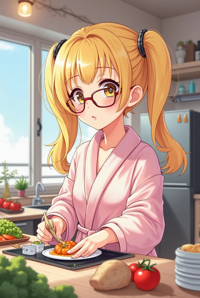 anatomically correct, best quality, masterpiece, high quality, high details, highres, HD, (shaded face:1.2), hollow eyes, dark-blue eyes, looking at viewer, seductive smile, glasses, lips, aihayasakav4, blonde hair, side ponytail, scrunchie, solo, blurry, 1girl, depth_of_field, earrings, blurry_background, breasts, jewelry, bookshelf, red_eyes, indoors, table, sweater, solo, large_breasts, looking_at_viewer, blurry_foreground, long_sleeves, closed_mouth, bangs, blush, pantyhose, hand_on_own_cheek, sidelocks, breast_rest, ribbed_sweater, apunto de exlotar, muy ajustado, se marcan los pezones, bang ,la tetas apretadas, muy ajustada