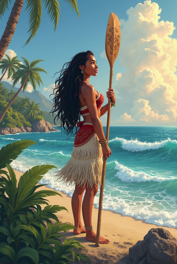 (artwork), (digital art) Disney Moana shadow silhouette, dark --auto --s2