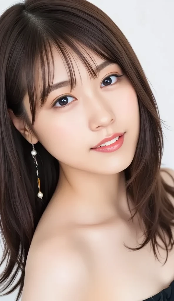 (8K、RAW Photos、Highest quality、masterpiece:1.2)、(Realistic、Realistic)、1 Girl、((Erotic underwear、garden、smile、Big Breasts、White underwear))、Lots of eyelashes、Glowing eyelids、skeletally correct、Get close to the face、Close-up of face、