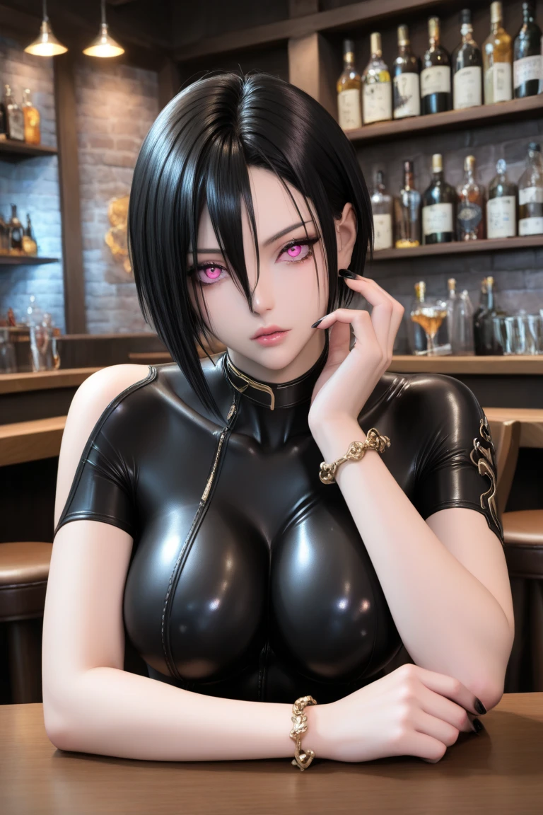 Close-up of a girl in a black leotard、Black shiny latex suit, Saiyan Girl, wonderful, Nano Girl, Female body type, Inspired by Hiromu Arakawa, Anime Manga Robot!! Anime Girls, Fubuki, Full Body Suit, by Hiromu Arakawa, , wonderful, silk, Beautiful and attractive anime teen, Anime Girls of the future, tears,Drooling,Pee,Sweat,Tongue out,incontinence,Peeing,Mouth open and tongue out,Estrus,Eyes wide open,Estrus,Blushing,Nipples are erect,Face is hot,Lust、Mouth wide open and tongue sticking out、Red face print on upper face and chin、incontinenceして股間が濡れています