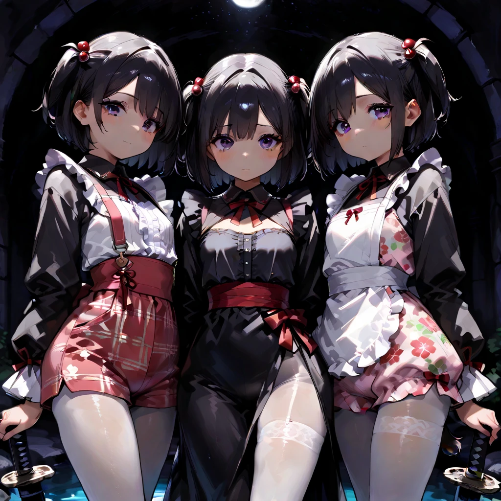 masterpiece,best quality,best resolusion,1 girl,2 heads,detailed,Mihari Oyama character,brown hair with a hint of purple tied into two buns,wearing a D-shaped gold hair clip,yellow eyes,wearing red clothes(wearing an open white lab jacket),wearing long brown tights,playing on the laptop,looking at the laptop,sitting on a black chair,normal breasts,background in the house,beautiful face,beautiful hair,beautiful eyes,beautiful body,beautiful hand