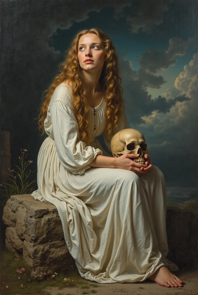"(The best lighting, alto contraste, oscuro, dramatic),(Chica rubia junto a una cabra negra gigante, Open the rib cage, feto, autopsia, huesos humanos, sangre por las paredes). Luz Caravaggio"