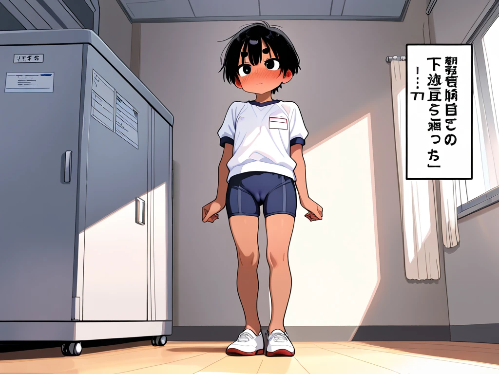 Shota, Young man,underwear, clock,(Show your armpits:1.4), shirt, Bare Chest, Standing on the toilet,sweating, masterpiece,Advanced Details, T-back panties, Best Quality, Ultra HD