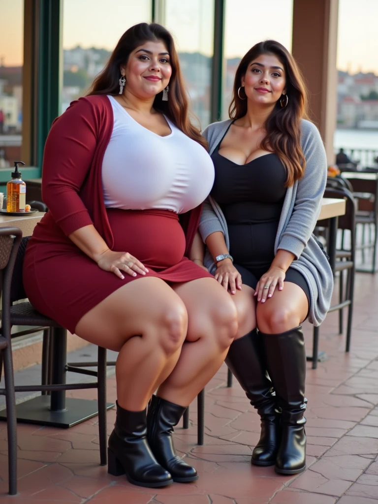 2heads, age 17, curvy, dark hair, gray shirt,