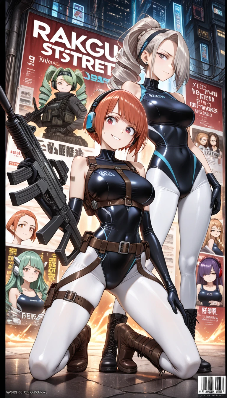 super detailed, explicit, beautiful body, beautiful nose, beautiful character design, perfect eyes, perfect face, ultra high resolution, 4K, beautiful feet, perfect legs, nice hands, perfect hands, masterpiece, highest quality, very detailed, figure, disorganized, perfect anatomy, Street Fighter, doll suit, Shadaloo doll, doll suit, Expressionless, empty eyes, looking at the viewer, red gloves, emotionless, black latex, corruption, Mind control, female combatant, whole body, hypnotismにかかった, unhappy trance, whole body suit, ribbed bodysuit, arms to the sides, obey, perfect female body, extremely glossy latex, hypnotism, hypnorolla, empty eyes, Mind control装置, Pauses, obedient_Pause, slave, have, tie, stand up straight, Are standing, Are standing at attention, have, tie, belt, latex, ribbed bodysuit, Thighhighs, garter belt, combat readiness, Extend your right arm from your shoulder and reach up into the air., army, thigh boots, 1 girl, alone, brown hair, short hair, brown eyes, yoshika miyafuji, Strike Witches, evil smile, with an evil smile, evil look