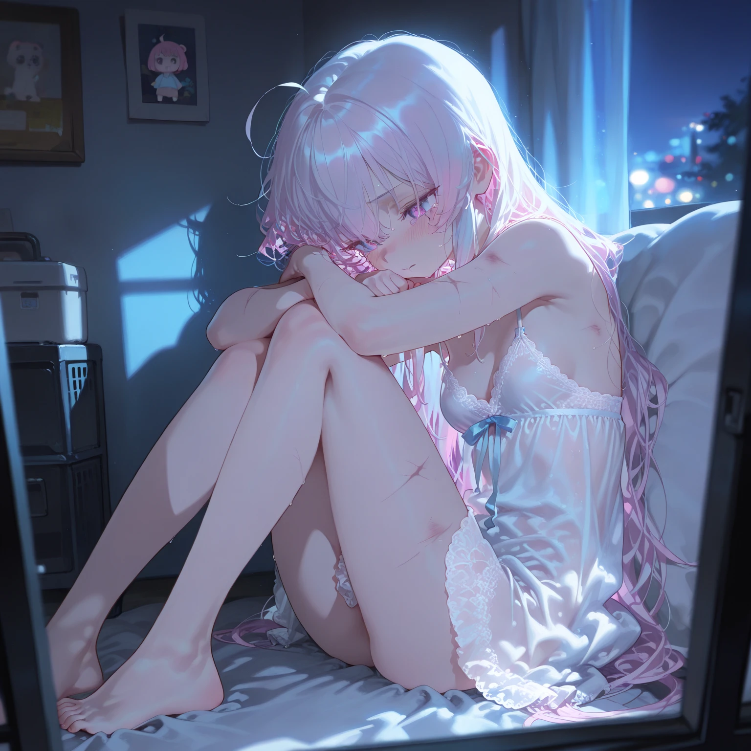 Ultra HD Photos、whole body、Accurate depiction of the human body、Super young girl、露出shameプレイ、whole bodyエスビアン、Small breasts、Lewd、Open legs、shame、Transparent love juice overflowing from between her legs、Sensuality、Feels good、Peeing、incontinence