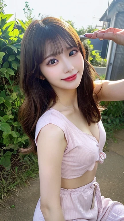 two girls, two girls, pretty girl、, smile, summer mini dress, thighs, underwear、8k, masterpiece, high detail, high quality, High resolution, 最high quality,