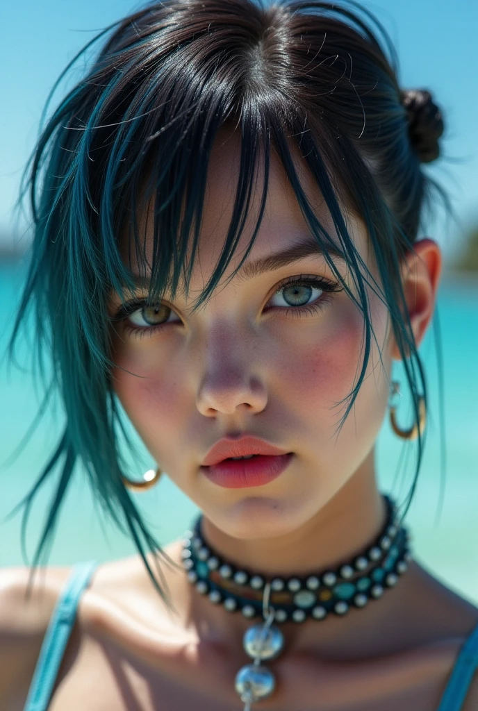 ultra realistic 8k cg, picture-perfect face, flawless, clean, masterpiece, professional artwork, famous artwork, cinematic lighting, cinematic bloom,
super realistic 8K, Perfect, clean , masterpiece, Professional artwork, famous artwork, face perfect,
{25yo girl, solo, alluring daughter ,beautiful (Japanese:American:0.7) beauty}, long eyelashes, hourglass body, juicy lips,light_skin_female,pin up style,sexy smile,silky hair, toned legs, long neck, big ,detailed hair, ((long ponytail)),detailed breasts, slim waist}, ((hazel colour eyes:1.2)),
(red lipstick),
detailed bangs, (hair between eyes:1.2),(lavender hair,vintage wavy haircut:1.2),extravagant model with gorgeous bright neon avant-garde red eye makeup and thick black winged eyeliner, long eyelashes, shimmering lipstick,
beautiful woman,very sexy appearance, seductive , rosy cheeks, smooth skin,
huge breasts, smooth face, detailed face, smooth skin,shiny skin,highly detailed face, detailed face, perfect proportions, well-proportioned body of six heads, huge breasts, thin waist, navel, big butt , crotch gap, large thighs,
(hourglass body:1.3), ultra detailed, best illustrated, showing off, seductive_pose, sexy eyes,,full body portrait,(full body:1.3),wearing (Victoria's Secret Double Sheer(see-through) Shine Bikini:1.2)),professional photoshot, incredibly beautiful woman in the form of a princess , elegant wild beauty and attractiveness, seductiveness and inaccessibility, beautiful, photoshot for bikini magazines, sensual, ultra detailed, midjourney, parted lips, tongue out, ahegao, naughty face, light (blue hair, braided ponytail, hair between eyes),complex background of sea beach,sun set.
Surrealism, cowboy shot, wide shot, bokeh, Ultra-Wide Angle, 35mm, Surrealism, 8k, super detail,Enhance,Scarlett