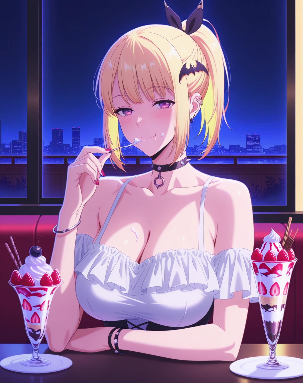 beautiful girl in black dress holding a cell phone in her hand,  girl drinks energy drink, anime girl wearing a black dress, character; full body art, 1 7 - year - old  goth girl, soda themed girl, holding a drink, with a drink, styled,  inspired, woman fullbody art,  style”