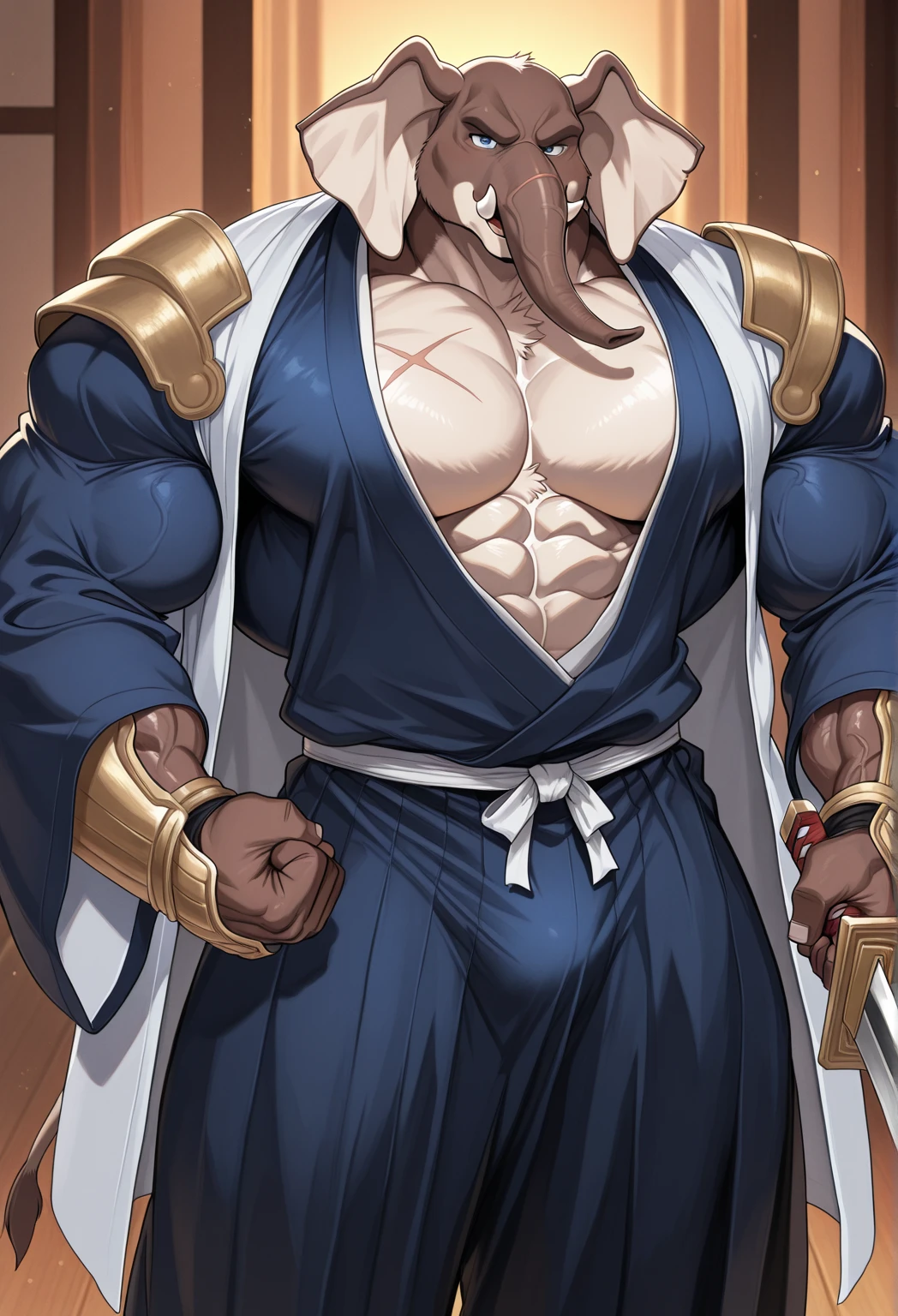 ((androgynous)), beautiful, (very short hair), (pudgy face), nipples, (belly button), ((boyish)), (cute), (chubby), belly, (sexly), (thick), (beefy), ((mischievous)), (handsome), muscular, (naughty smile), (The canine is watching)