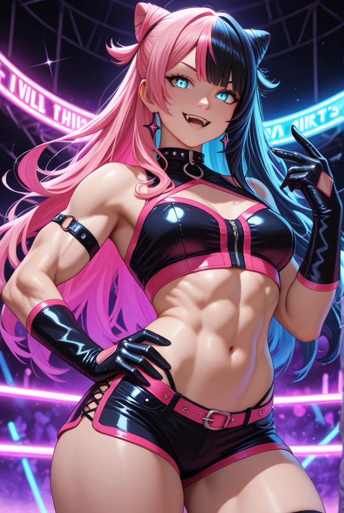 Fluttershy, Huge-breasts, Lush breasts, Elastic breasts, hairlong, Luxurious hairstyle, in a strip bar, black lingerie, naked breasts, Beautiful nipples, in the sixth, Striptease dancing, Squatting, on the stage, darkly, Spotlights, Shy, Volumetric figure, sexy, in full height, BDSM boots, Hesitate, Magic, Flight beam, beste-Qualit, Very detailed, 8K quality, in full height