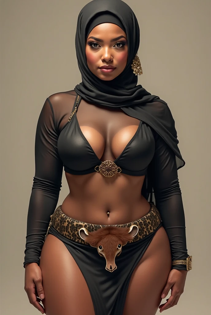 RAW, Best quality, high resolution, masterpiece: 1.3), beautiful namibian teen queen in hijab showing cleavage in sexy bellydancer,Masterpiece, Soft smile, choker