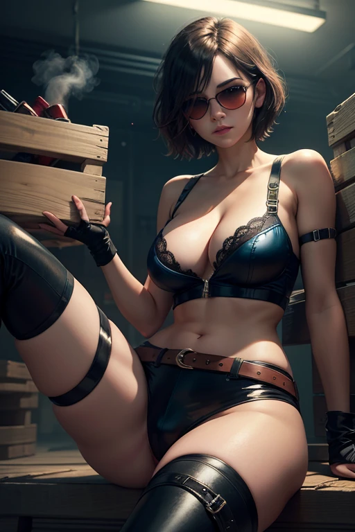 As a Yael Shelbia, realistic photography, photorealistic, realism, contrast, photography, masterpiece, Final fantasy's Like, ethereal beauty, ethereal, ultra realistic, 3d, 3d rendering, porcelain, Best quality, human anatomy, real hair, short hair, Asymmetrical Cut Hair, moving hair, huge breasts, human anatomy, posing for photo, translucent, (ethereal, Dream), formidable, 8k wallpaper, Realistic Textures Dramatic Lighting,  Trending at Art Station Cinestill 800 --auto