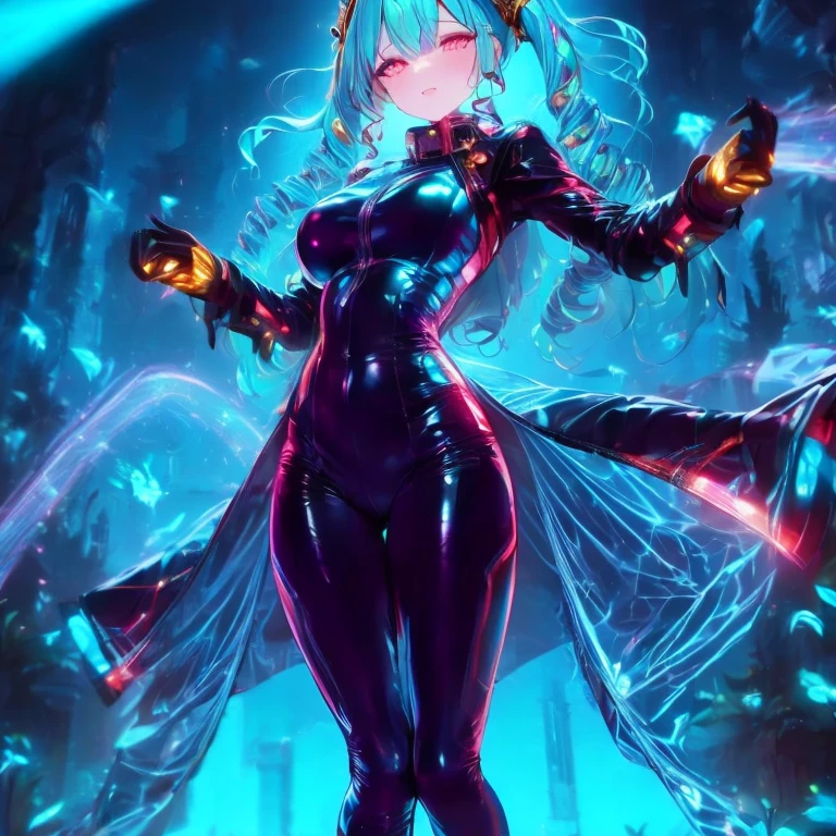 A tentacled alien from a dystopian world, its long, sinuous appendages curling and writhing with an otherworldly grace. The creature's ethereal appearance is captured in a hyper-realistic digital painting, where the vibrant hues of teal and lavender illuminate its sleek, slimy exoskeleton. The alien's luminescent eyes pierce through the darkness, holding an enigmatic allure. The intricate details of its tentacles, adorned with intricate patterns and shimmering textures, are mesmerizing to behold. This expertly crafted image transports the viewer into a digital anime realm, evoking a sense of mystery and awe.