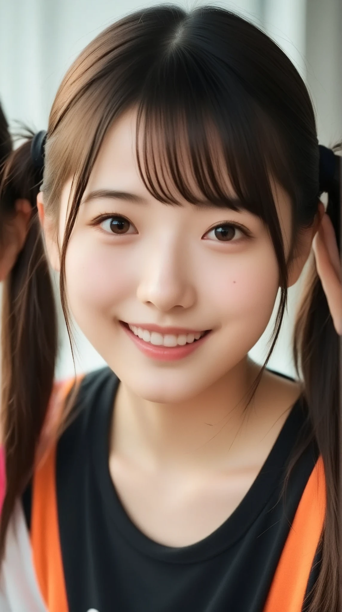 upward glance、stick out tongue