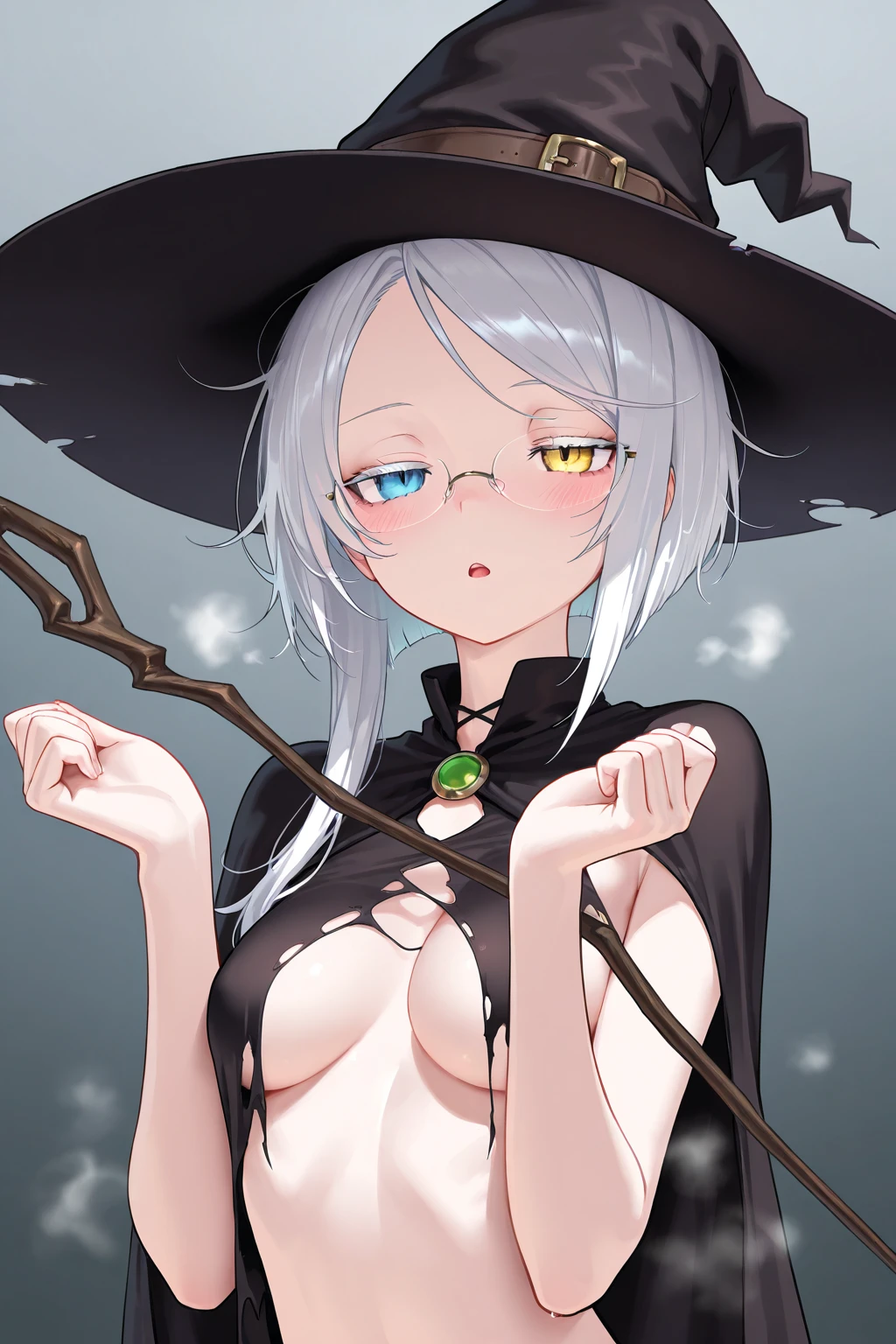 Browsing Caution,white hair,((Very small boobs)),Flat chest,loli,(clitoris, urethra, close-up crotch, crotch focus, dynamic angle),(lying), (((spread legs, showing pussy))), ((open vagina)),(witch),(sweat),on the bed,very long hair,((expressionless)),(half closed eyes)