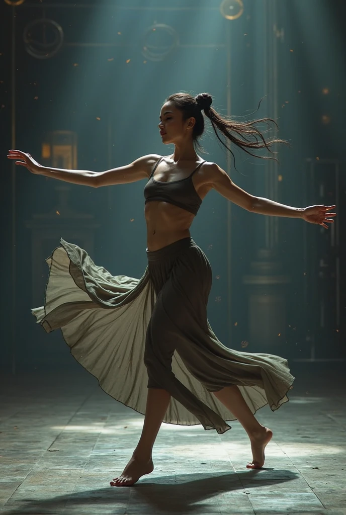 nsfw, (RAW photo, best quality), (realistic, photo realistic: 1.3), best quality, highly detailed, dancing, flying, panorama, vista, smile, shy, floating, levitating, dynamic pose, masterpiece, super detailed, illustration, 1 girl, upper_body, dynamic angle, world masterpiece theater, messy_long_hair, best quality, extremely detailed CG Unity 8k wallpaper, ink, amazing, cinematic lighting, lens_ flare,dunhuang_style,