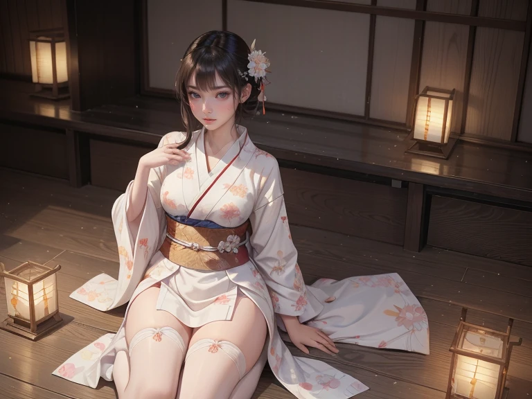 ((Small breasts))((Dairy-free))((Flat Chest))((Small breasts))(Nipples)((Skinny))((Thin legs))(tail)((Cat ears))((kimono))((Miko costume))