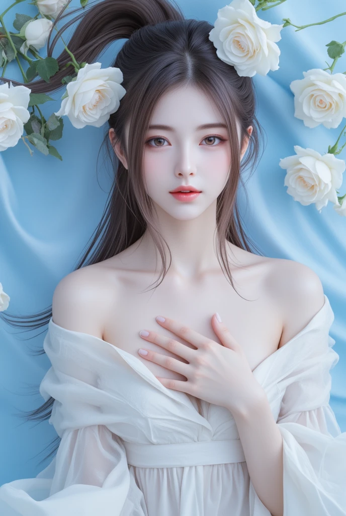 ((Best quality, 8k, Masterpiece :1.37)), girls taking photos, girl hijab muslim, 18 years old girls, detailed face, Beautiful detailed eyes, detailed nose, Natural Lip, Wear hijab moslem, fancy jubba thobbe, photo full body, view of the blue sky, close-up photo, Girls holding smartphone cameras, (UndressingNude), (Pussy Detailed), small breasts, realistic Vagina, (hairy pussy:1.1), backround people hijab