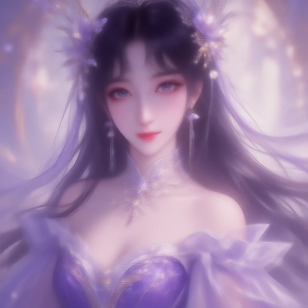 (masterpiece, best quality:1.2), 1 Girl, whole body,Solitary, Skin details, Beautiful facial features, Exquisite makeup, Exquisite eyes, Eye details, Gorgeous purple dress