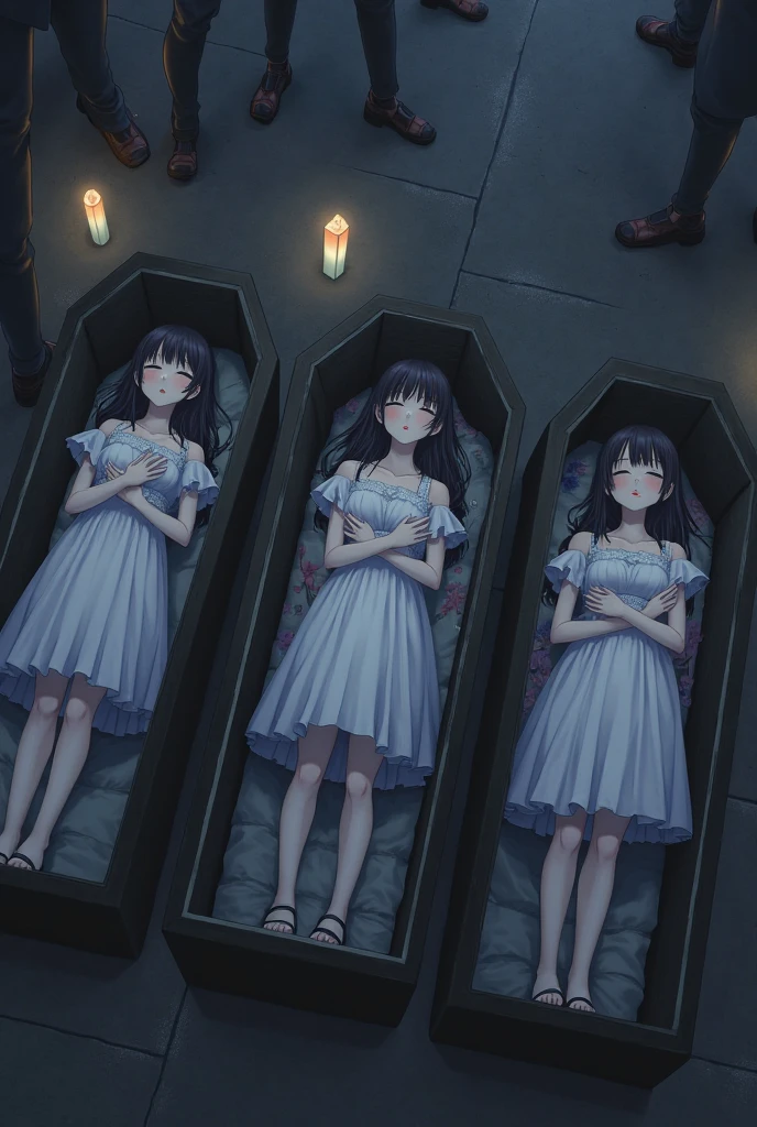 6+ girls, pile of corpse, closed eyes, perfect anatomy, precure, altar
