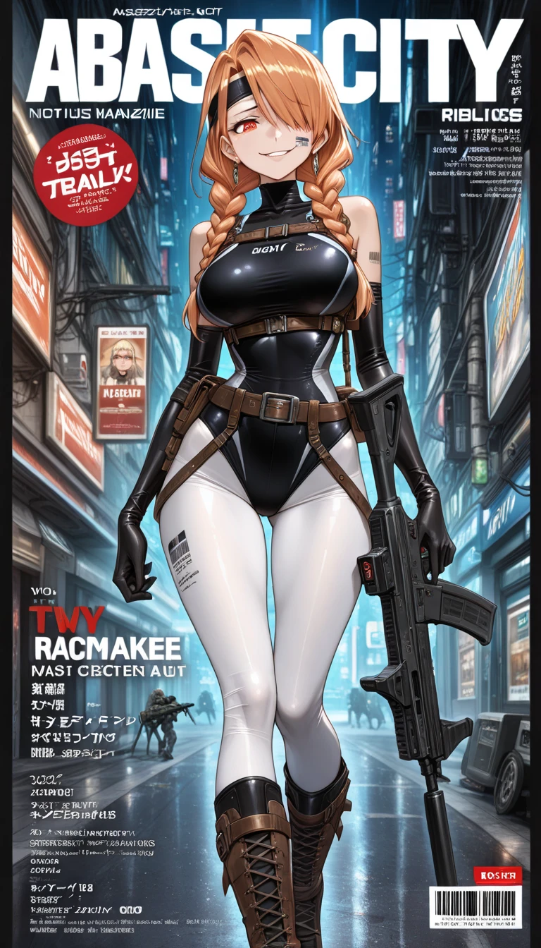 a girl,nurse woman,White round cap,Photo photos,Unreal Engine 5 Realistic Rendering, exist《Genshin》Wearing Kamikawa, (cover comic magazine:1.6), game character, role player, The station exists in Kyoto Castle, pretty face, arm tattoo,Tattoo on the chest,A of spades,belly tattoo,body surreal,Thick muscles,Super!! Types with bobelon, huge, Body moisturized and shiny, purple short hair,Put your hands behind exist, Professional attire,Black heart,subway station, Milfs,Black suspender stockings