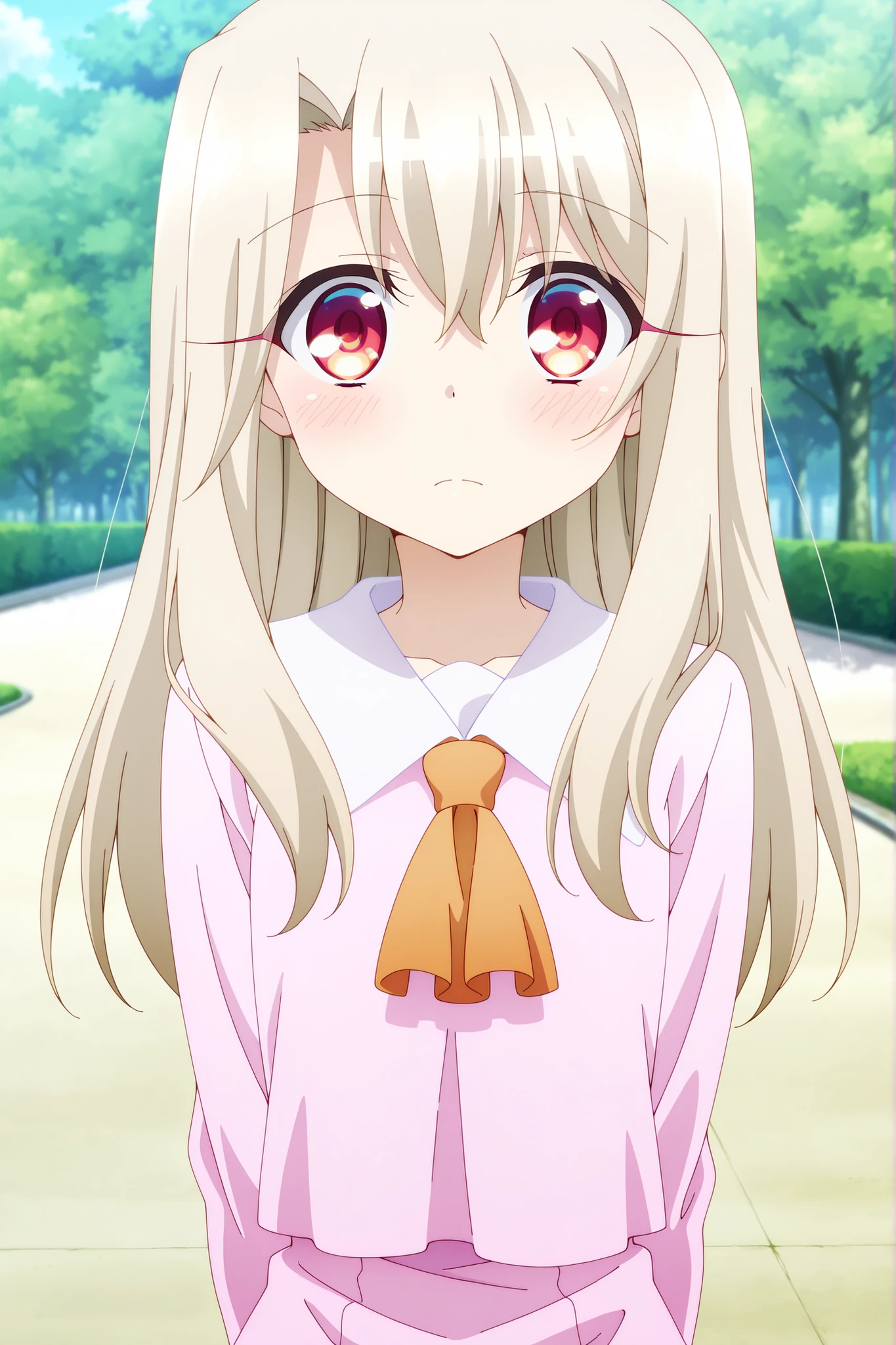 masterpiece, best quality, amazing quality, absurdres, highres,(anime screencap:1.4),solo, 1girl,illyasviel_von_einzbern , red eyes, long hair