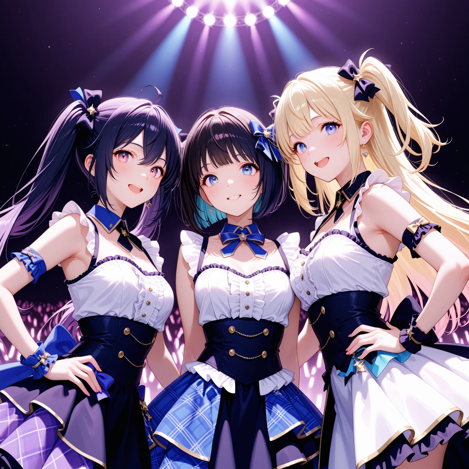 ((Highest quality)), ((masterpiece)), (detailed), (Perfect Face)、The woman is idol Reika Aoki with semi-long hair、The woman is a member of an idol group, dresses in a black idol outfit, and engages in prostitution.