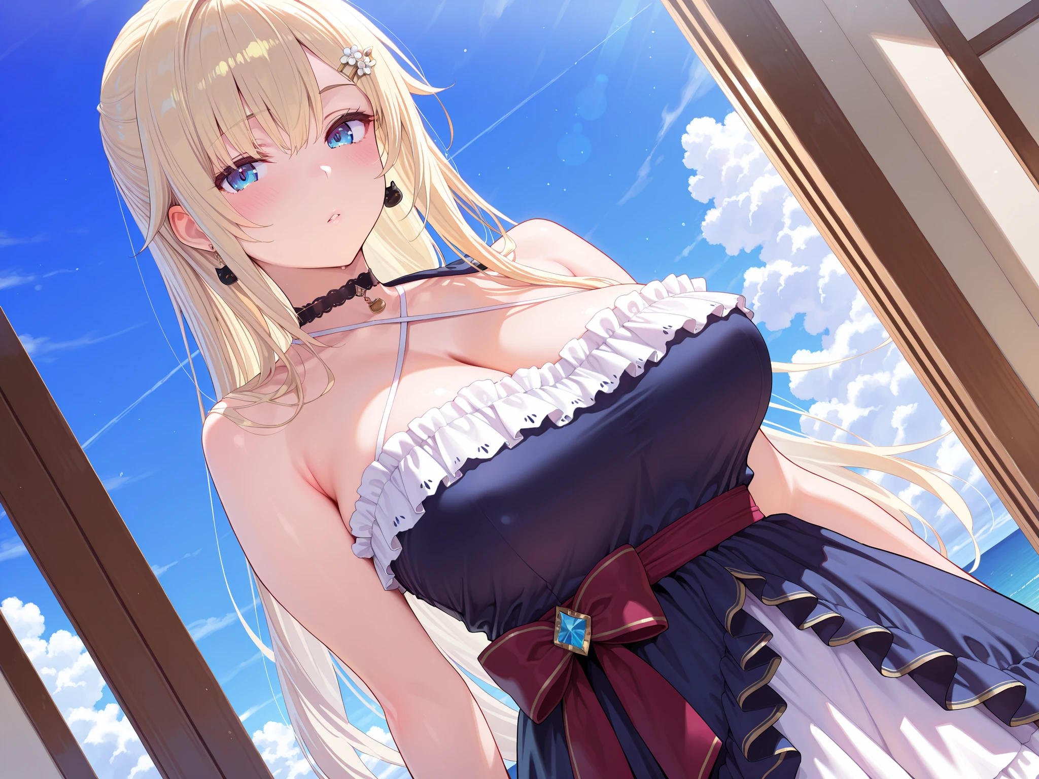 masterpiece、Highest quality、、Face close-up、sit、blonde、Long Hair、One Girl、 Blue Skin、Romanian Ethnicity、(Show your amount:1.3)、smile、((Full nudity))、Large Breasts、I can see your thighs、 Blue Skin, Romanian Ethnicity
