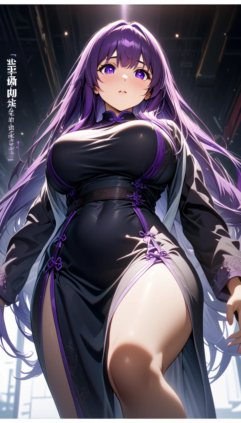 purple giant snake jifa,,Plump figure,black stockings,emphasize,big ass,long legs。