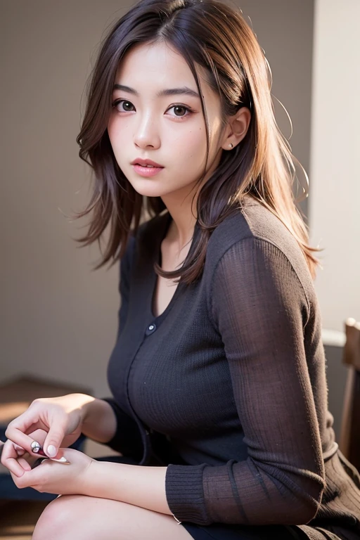 (((NSFW,Mouth ajar))),(((((NSFW、A slender、A slender、Lying on the couch、flat chest,softlighting、Over Head Shot、The upper part of the body、Knitted dresses、shortsleeves、bustle skirt、Spread your legs apart、From directly above、raise her legs))))),((In the office、In the company、In the reception room、frombelow))、masutepiece, 1girl in, best qualtiy, Ultra Detail, (shiny), (Small)、(((with blush cheeks,))),Ray tracing,Perfect Lighting, (milky skin:1.2),reflection,  up looking_で_viewer, blush, bow ribbon, yellow_Eyes, White choker, Low_Twin-tailed、Japan's cutest 28-year-old beautiful girl、Small ribbons in the hair、(NSFW、Camelto、Beautiful nipple:1.5)、Low heel contrast、Contrast Legs、Contrasting eyes、nudde、Beautiful malls、small tits、small tits、softlighting、Gentle、((Kissing , Spoken Heart、heart mark、Heart background, Tongue out、long tongue, Oil, Wet、Sweat,embarrassed、 in the dark room withou))