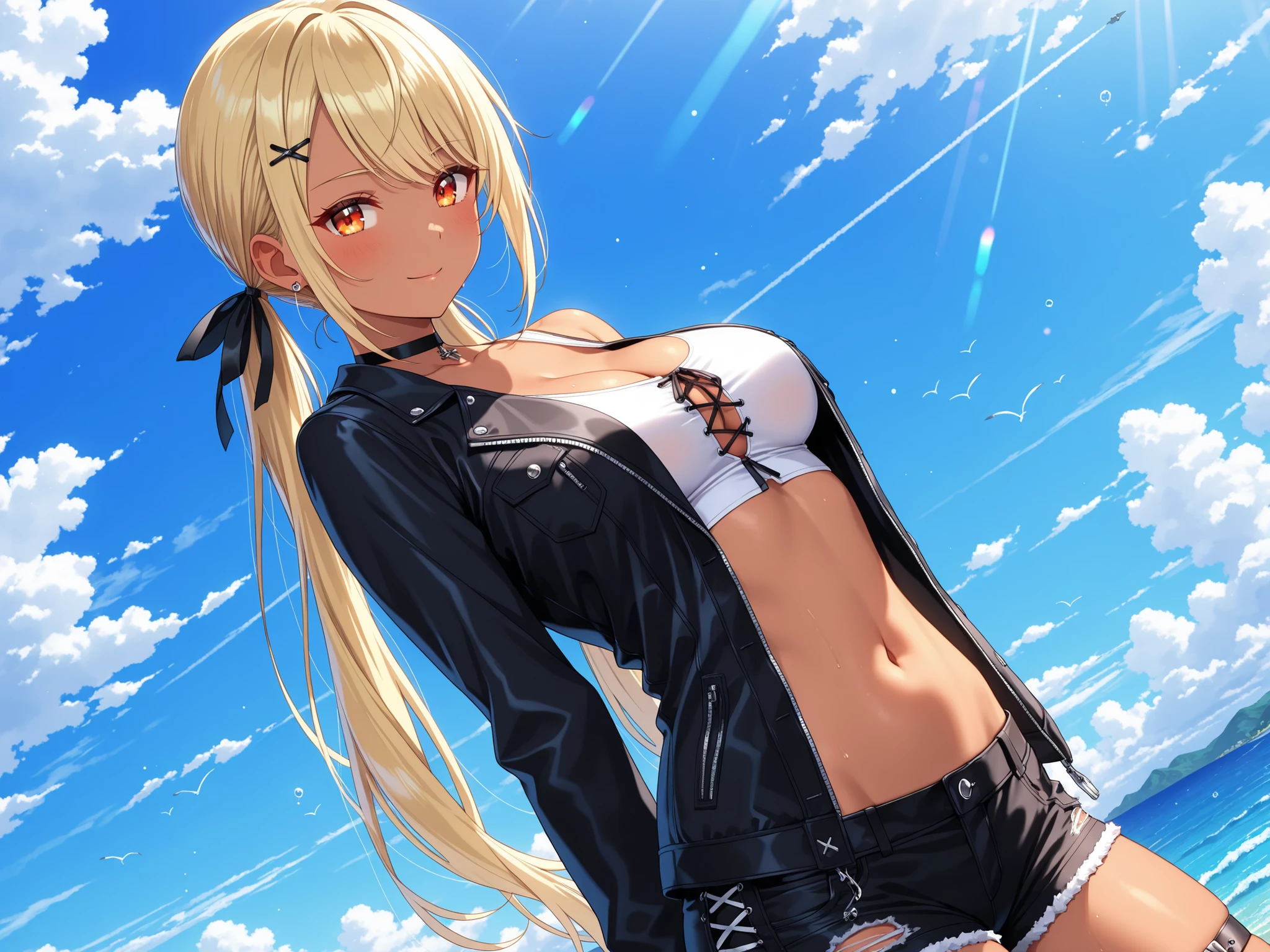 sexy girl in hotpants and hottop