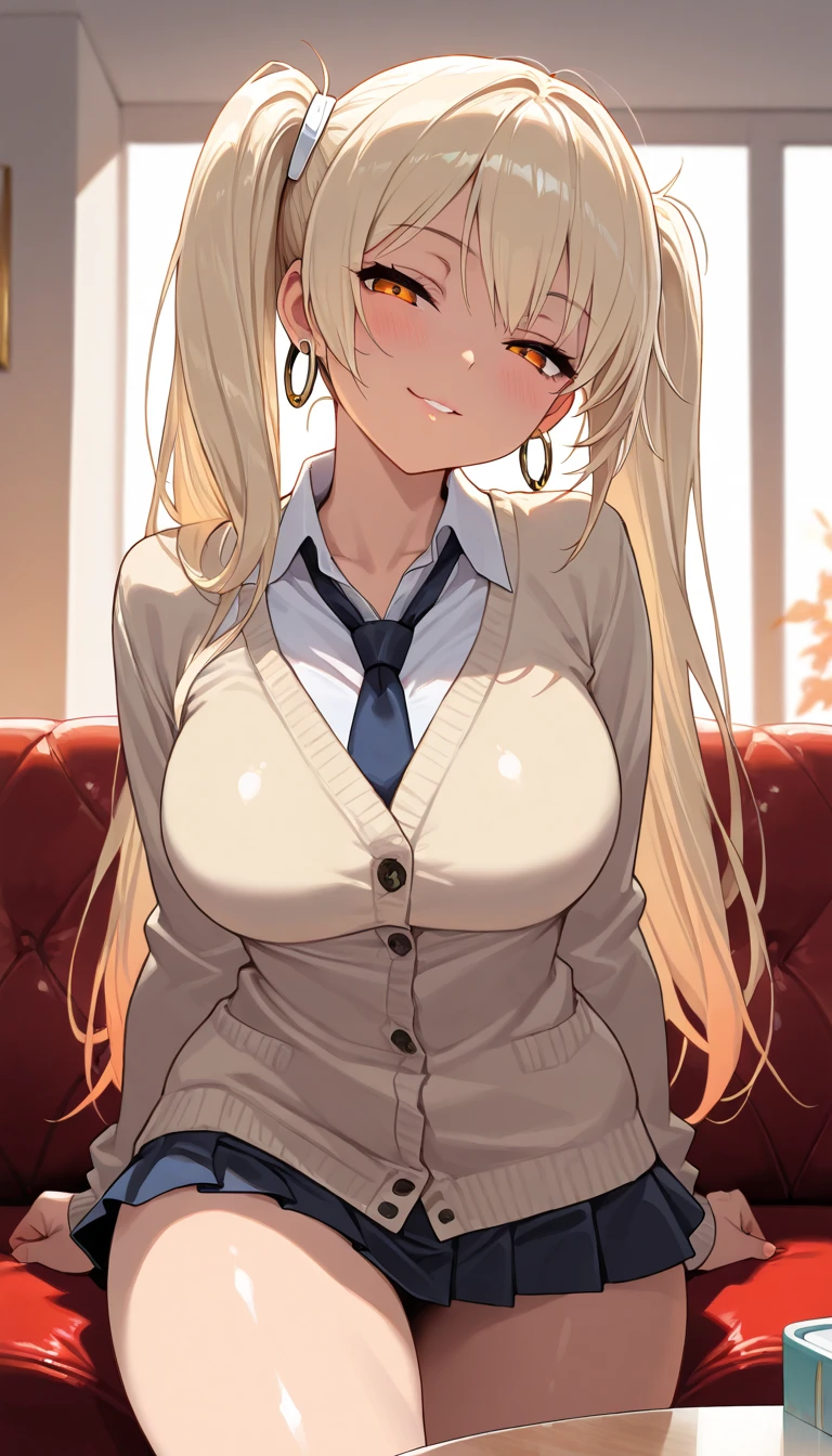 nonomidef, 1girl, pale blonde hair, halo, 8k resolutions, bedroom, big breast, super happy, no wearing pants, sleepy pose