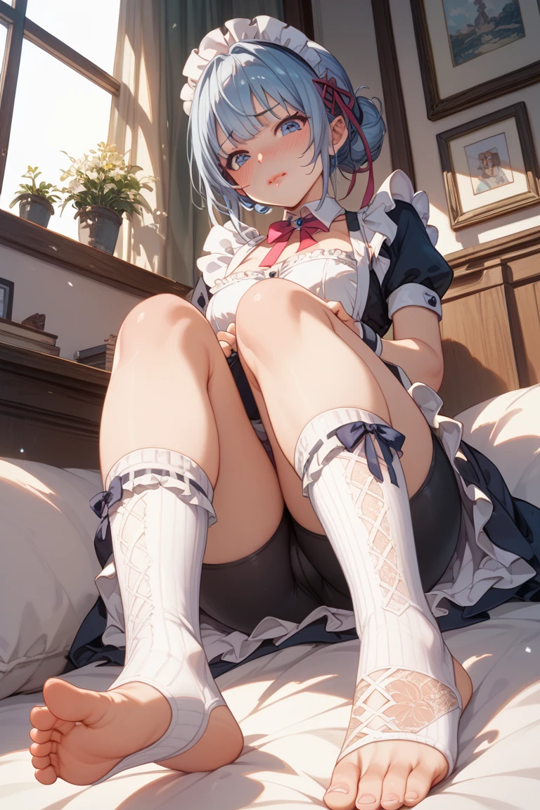 1 girl, Rubbing in the ??????, Kissenbuckel, maid,, masterpiece, best quality, muito detalhado