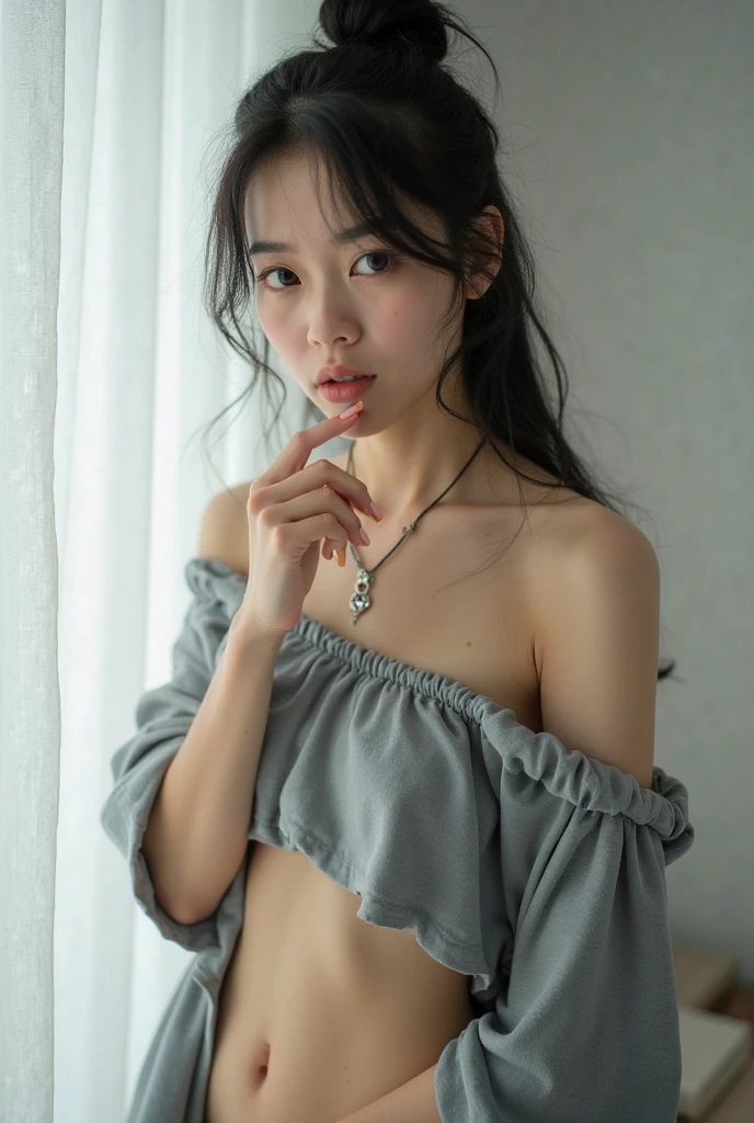 NSFW,4K,((Highest quality)),((masterpiece)),BREAK,((one girl)),(detailed),(in convenience store),((One girl)),((perfect anatomy)),nsfw,((nude)),(naked),((19 years old)),((flat chest:1.6)),(stare at viewer with stern eyes:1.5),((delicate face and eyes)),((one girl)),(bitting own lip:1.1),(angry:0.9),nose blush,(shamefull:1.2),( Straight hair),(beautiful hair),surprised, ((beautiful realistic face)),((skinny:1.3)),(delicate face and eyes),Beautiful Korean Women, Beautiful young Korean woman, Young and adorable Korean face, Gorgeous Young Korean Woman, Korean Girls, Girl cute beautiful face, Portraits of Korean female idols, Young and pretty Asian face, Cute natural anime face,Asian pretty face,((finely detailed face)),(Big eyes:1.2),((glistening eyes)),((glistening eyes )),((large eyes)),(( pretty eyes)),((intricate choker necklace)),(detailed),(Perfect Face),(Lanky:1.2),((One girl)), ((clear eyes)),((show nipples)),((beautiful skin)),don't wear anything ,(upper body),(Equal left and right eyes), (nsfw:1.5),(show nipples),(don't wear anything),(nipples facing upwards), correct arm,((Varsity Jacket)),((frilled panties))