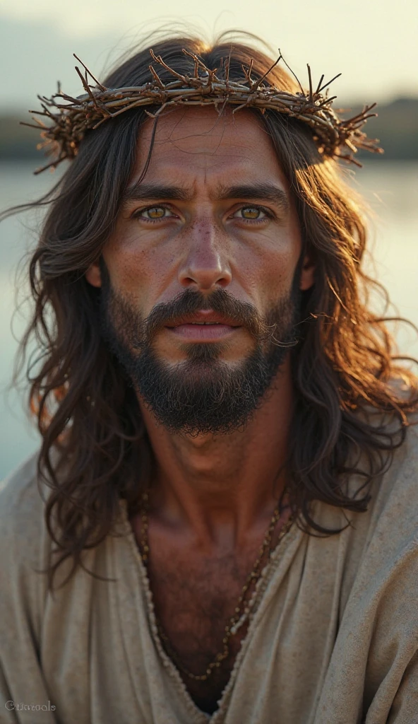 Jesus Christ in Heaven, cinematic lighting, depth of field, bokeh, realism, photorealistic, hyperrealism, professional photography, uhd, dslr, hdr, cinematic lighting, depth of field, realism, photorealistic, hyperrealism, professional photography, uhd, dslr, hdr, world winner of press photos, (award-winning photograph:1.3), (jesus christ, beautiful face, 40-year-old man, (very sharp photo:1.1), (8k, RAW photo, best quality:1.3), (realistic, photo-realistic, man, humble clothes:1.1), style (look at the sky: 1.2) (skin texture) (film grain: 1.3), (warm tone, warm tone: 1.2), cinematic light, side lighting, ultra high resolution, best shadow, RAW, upper body, Microgeometry, skin elasticity, light scattering through hair, ambient occlusion, multilayer skin shading, facial muscle simulation, iris and pupil rendering, advanced color classification