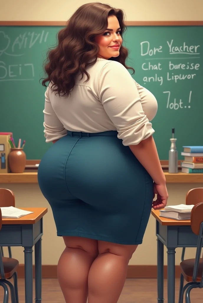Elderly ssbbw thick Helen_Parr with massive booty, gilf, huge hips,very wide hips,very thick thighs,largest haunches ever,massive buttocks , ssbbw,cellulite,on all fours, lingerie, twerking in classroom ,side view