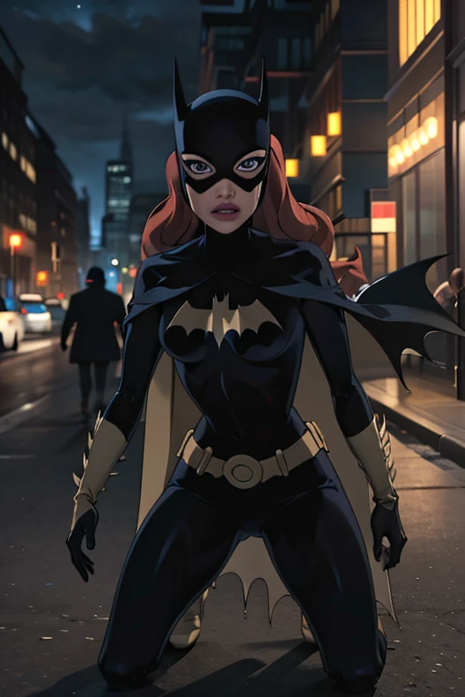 Tits, ?????, pussy, masterpiece, best quality, 1girl, solo, highres, scenery,
CARTOON_batgirl_ownwaifu,www.ownwaifu.com,mask,long hair,blue eyes,bodysuit,breasts,cape,domino mask,belt,medium breasts,superhero,gloves,lips,black bodysuit,helmet,belt buckle,horns,bat_print,pouch,