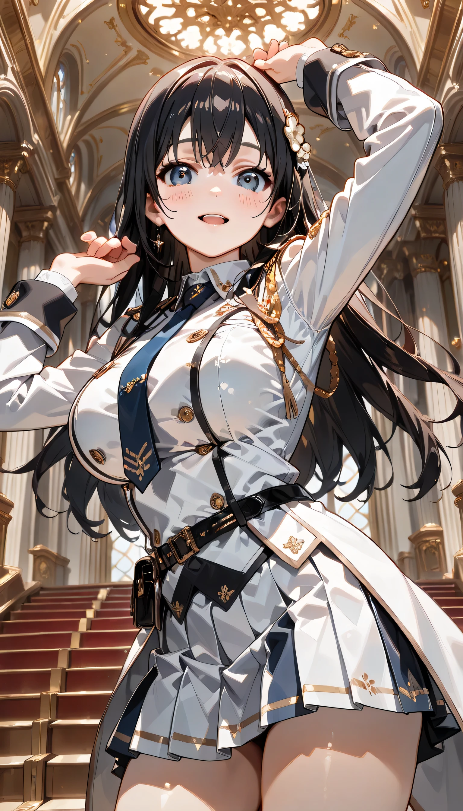 masterpiece, highest quality, Very detailed, Sparkling, Shining Light, Ray Tracing, High resolutionR, Depth of written boundary, (Perfect Face, Detailed face, Fine grain,Perfect hands,Perfect Fingers), 8k,High resolution,Ultra-realistic faces,Ray Tracing,Perfect lighting,highest quality, Very detailed,
View your viewers, blush, smile, Asato, Long Hair, Half Up, Braiding, Hair between the eyes, Animal ears, earrings, Horse tail, chest, Frills, Black Ascot, Green Dress, (Sleeves are longer than the wrist:1.2), Black knee socks, (Racecourse:1.5), running, crowd,
