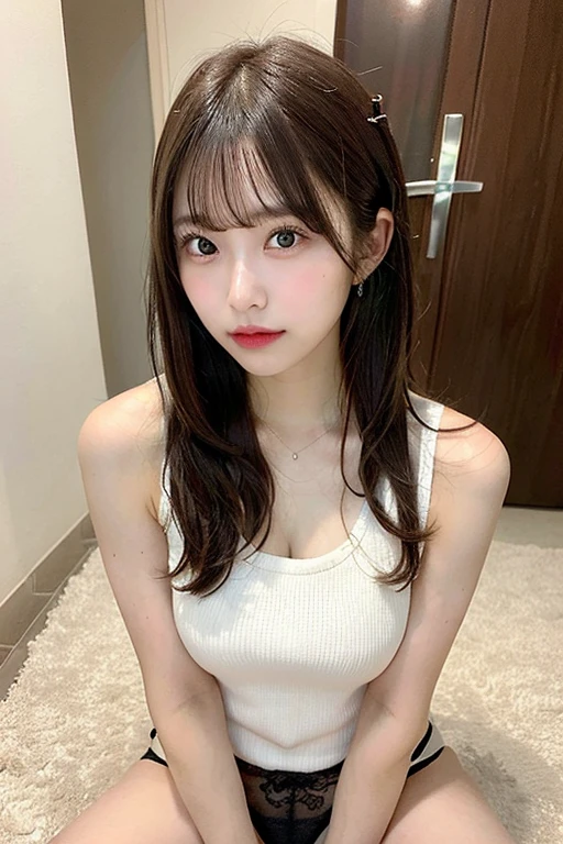 {{Teenage girl, White}}, View Viewer, Hazel Eyes, Very detailed, Brown Hair, Pink clothes, Bully, Mean Girls, Tough girl, high school girl, Bruises, scar, Happy, 最high quality, high quality, Very detailed anime screencap, whole body,Big Breasts,