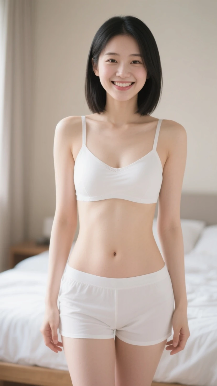 Woman in white underwear
