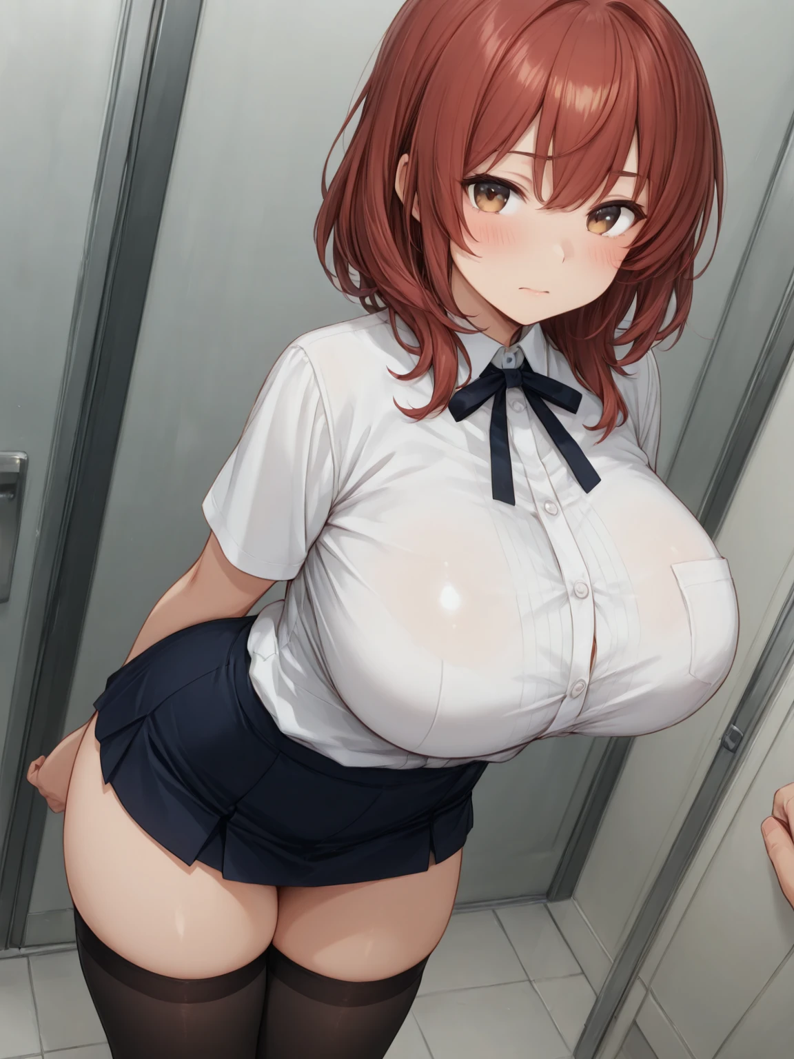 (((Highest quality, Highest Resolution, masterpiece))), (((NSFW:1.6))), (((Perfect human body:1.9, Top view:1.3 1 Female:1.9 Group molestation:1.9 Sex with a human man:1.9. Cowgirl:1.6. The penis is stuck in the pussy:2.4. Spreading legs wide:1.6 Legs raised high:1.6. High School Girls:1.6 Tears of Despair:1.6. Crying Face:1.9. Confusion:1.3. Crowded Train:1.6 Japanese Short Hair:1.3. Red Hair:1.3. High School Uniforms:1.9. Boobs:1.3. I'm about to cum:1.6 Semen Creampie:1.6 Sweat:1.6))), (((Pussy:1.3. Shout with your mouth wide open:1.6 Blushing:1.6 Cute High School Uniforms:1.6)))
