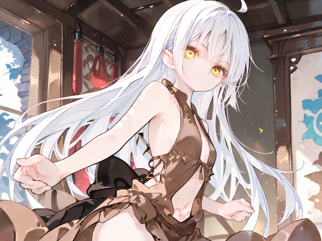 Naked anime girl with long white hair and Japanese tattoos wearing handcuffs, Detailed anime artwork, Detailed Anime Character Art, clean Detailed anime art, With one eye wide open, he is smiling fearlessly, Tears are overflowing, Detailed digital anime art, Top rated on pixiv, Detailed anime art, artstation pixivでトレンド, Beautiful Anime Girls, Enchanting anime girl, Cute and detailed artwork, anime art wallpaper 4k, anime art wallpaper 4k