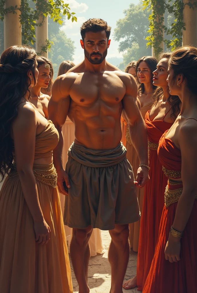 A big kurd With Long hair and a lot of naked wommens