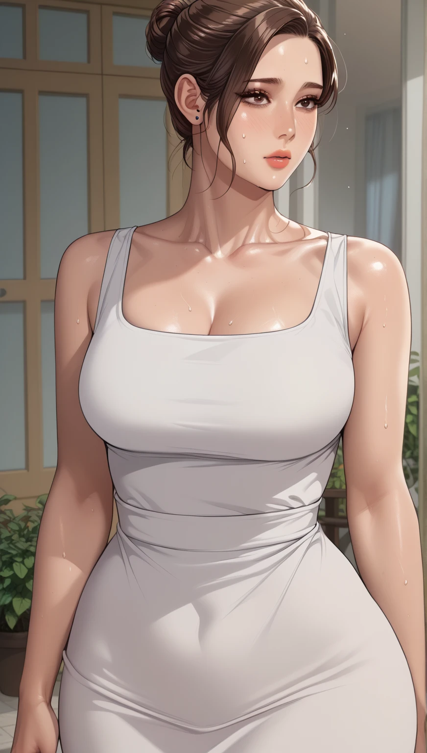 Casual hairstyle, Leaky big breasts:1.2)