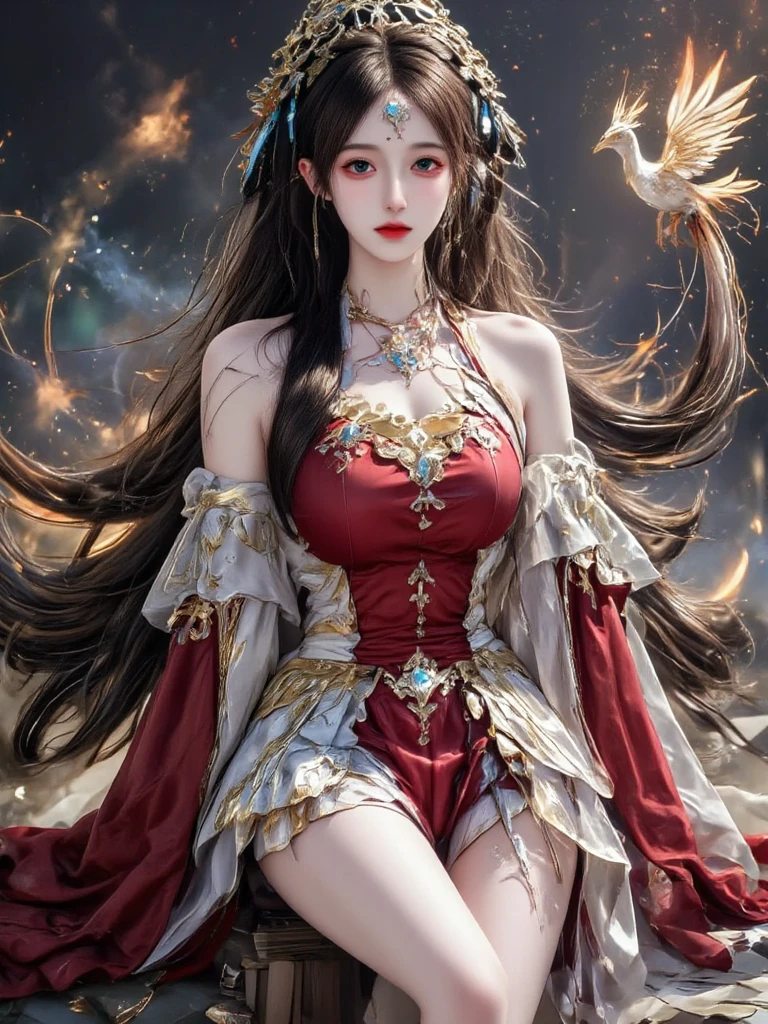 Alita Battle angel,a white girl,beauty,Starry Eyes,rouge,glove,(photorealistic:1.4),Focus on the lower body,Holding a whip,high definition,detailed,slender waist,Gorgeous long hair,red lips,Slender,elegant,panorama,indoor ,masterpiece,8k,atmospheric,Shiny hair,Brand name dress,stand,Messy hair,Detailed background,Black pantyhose,Clean face,Dynamic angle,romantism,by Yamamoto Takashi,by Ashley Wood,by Ultra detailed,French maid,silk stockings,Cat ears,Cat's tail, --auto --s2